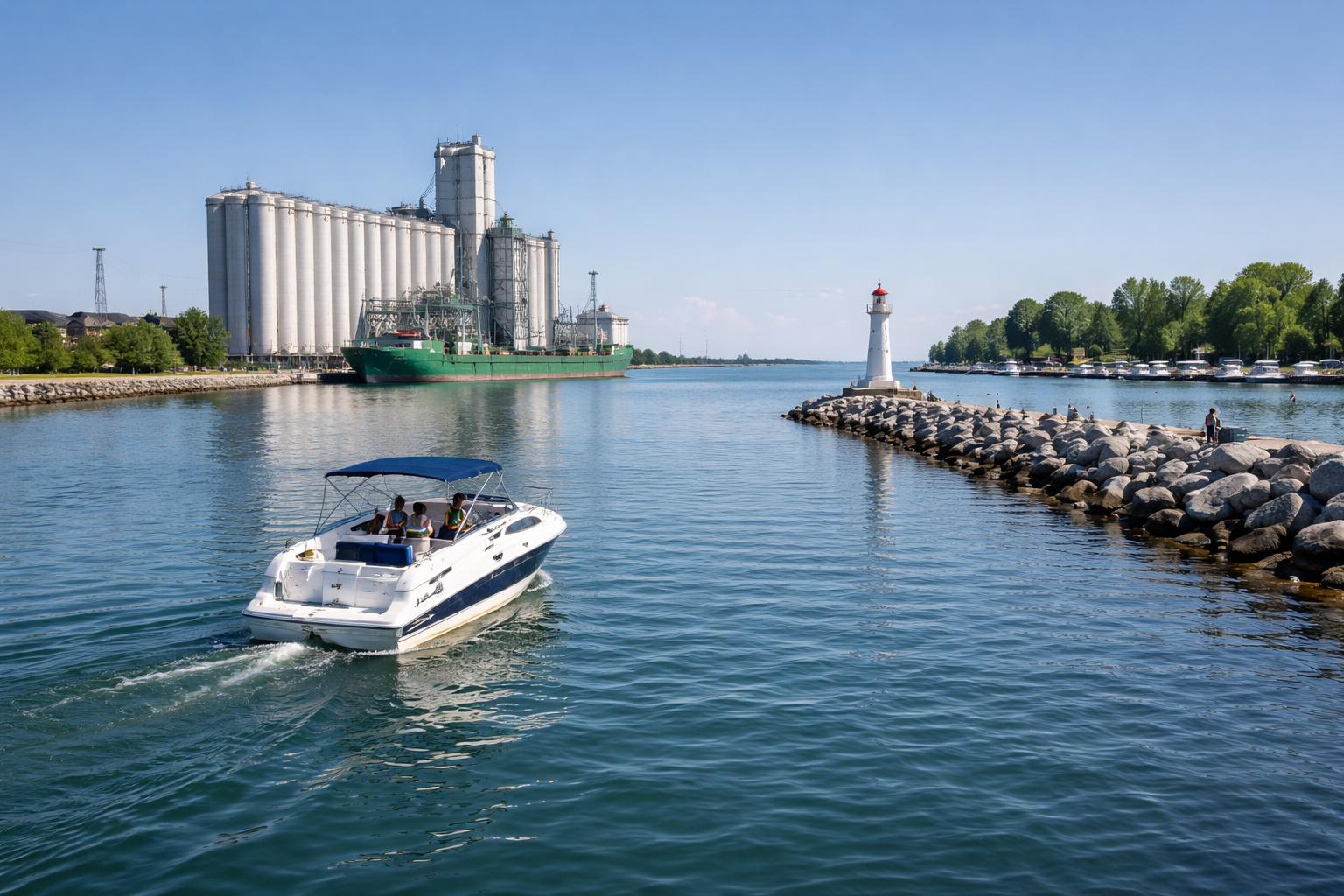 Minets Point Park boat launch on lake ontario in Ontario